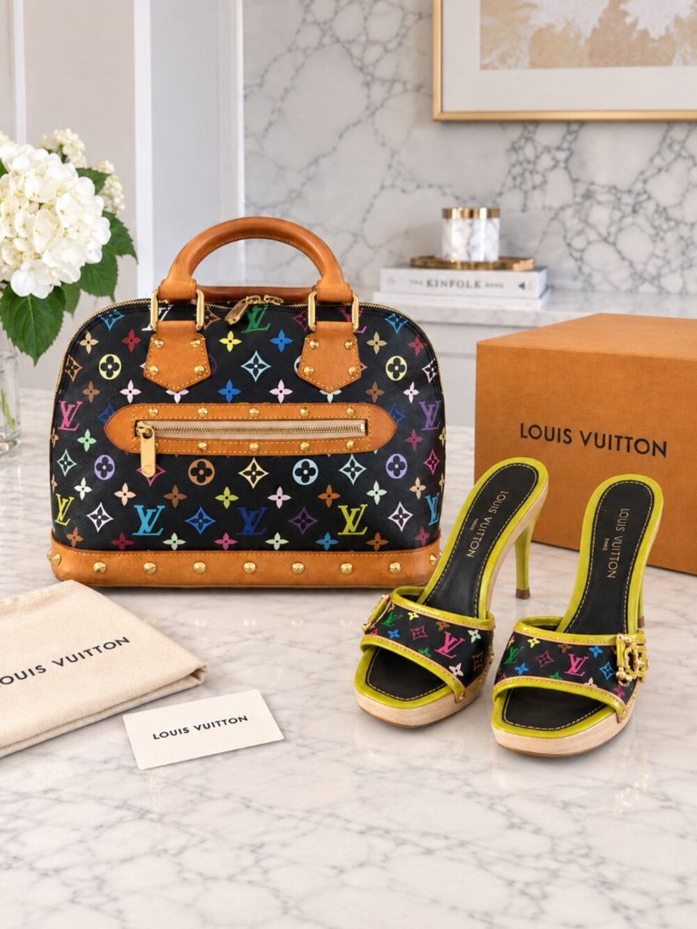 Louis Vuitton x Takashi Murakami Monogram Multicolore Alma PM Noir M92646 + Mult